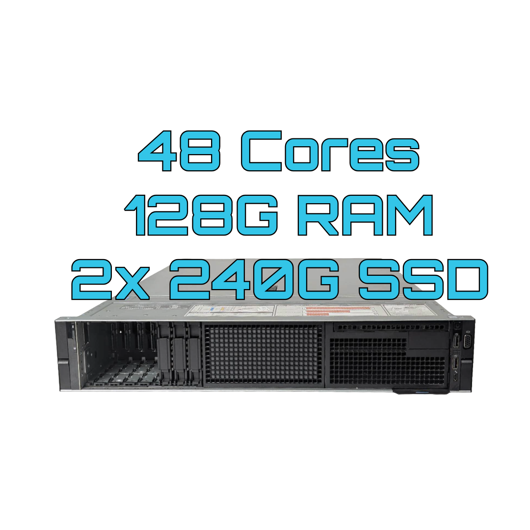 Dell R740 8 SFF 2x Intel Gold 6262 48 Cores 128G 2x 240G SSD
