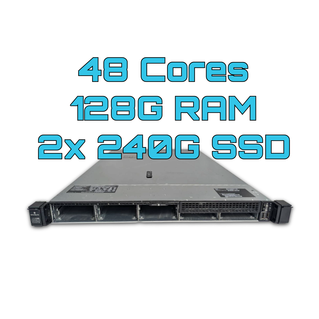 HP DL360 Gen10 8 SFF 2x Intel Gold 6262 48 Cores 128G 2x 240G SSD